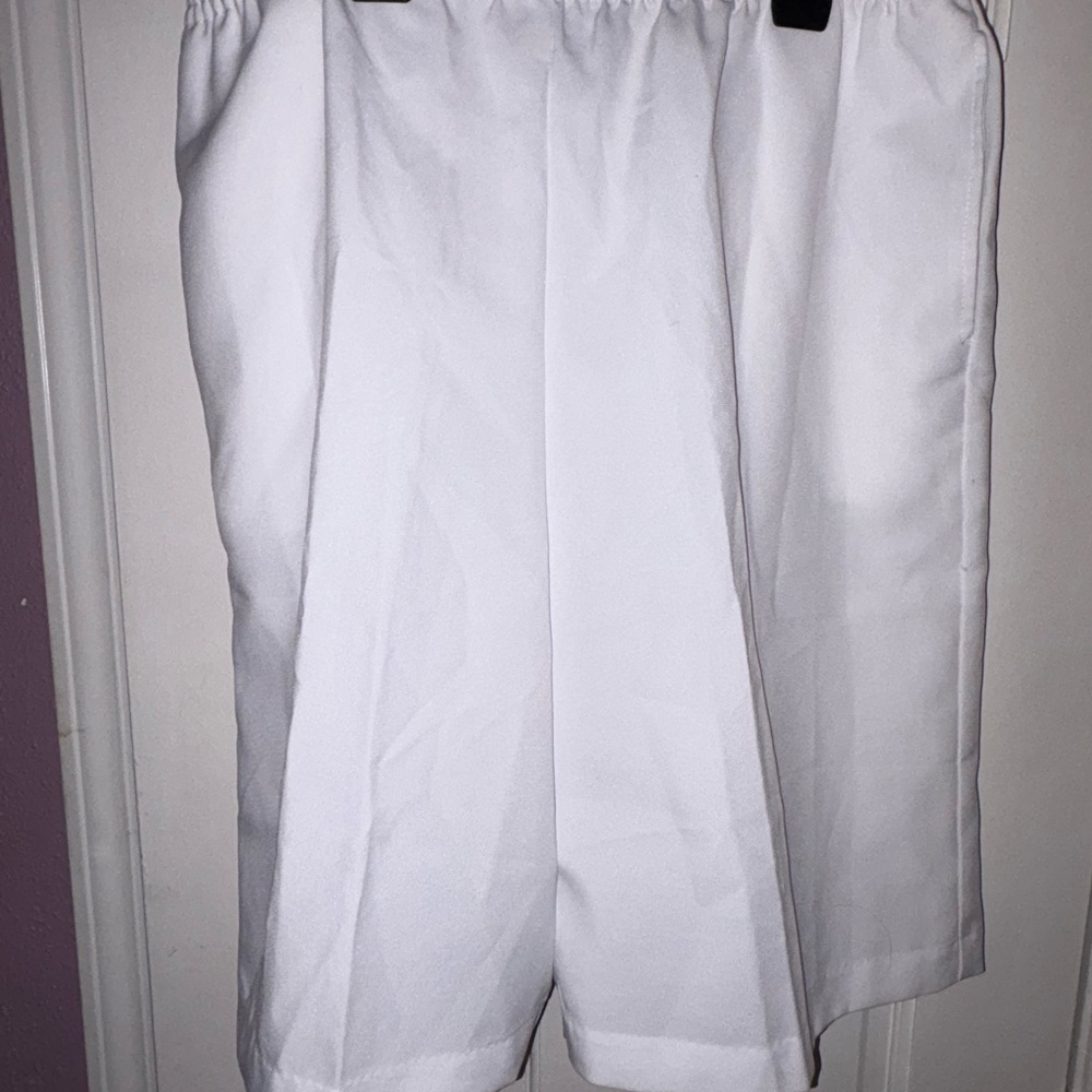 Blair White Flat Front Shorts